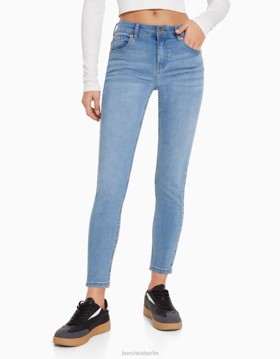 hellblau Bershka Frauen Push-up-Röhrenjeans H00J1561