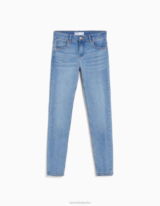 hellblau Bershka Frauen Push-up-Röhrenjeans H00J1561