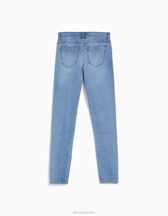 hellblau Bershka Frauen Push-up-Röhrenjeans H00J1561