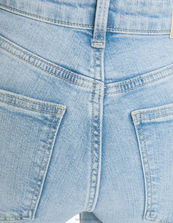 hellblau Bershka Frauen Schlagjeans H00J1534