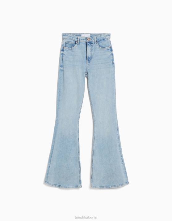 hellblau Bershka Frauen Schlagjeans H00J1974