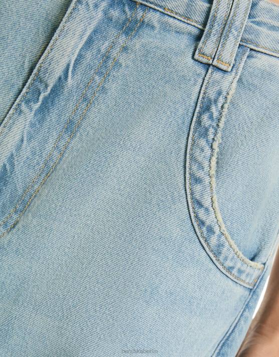 hellblau Bershka Frauen Weite Ballon-Jeans H00J1527