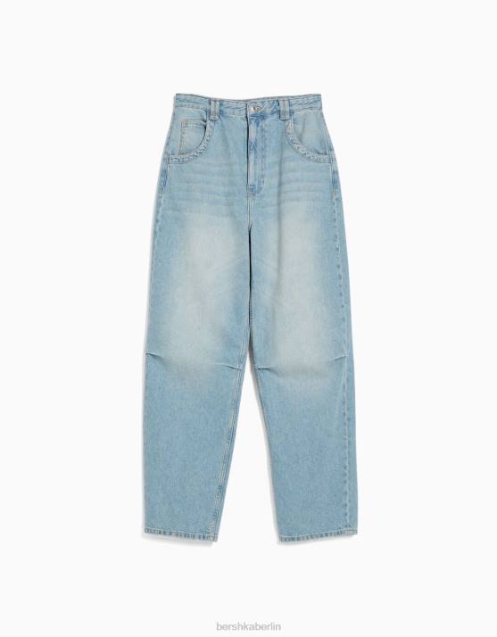 hellblau Bershka Frauen Weite Ballon-Jeans H00J1953
