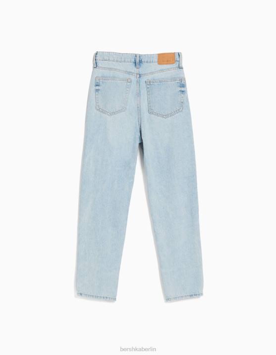 hellblau Bershka Frauen Zerrissene Mom-Jeans H00J1542