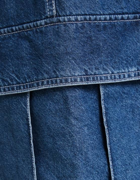 hellblau Bershka Frauen voluminöse Cargo-Jeans H00J1538