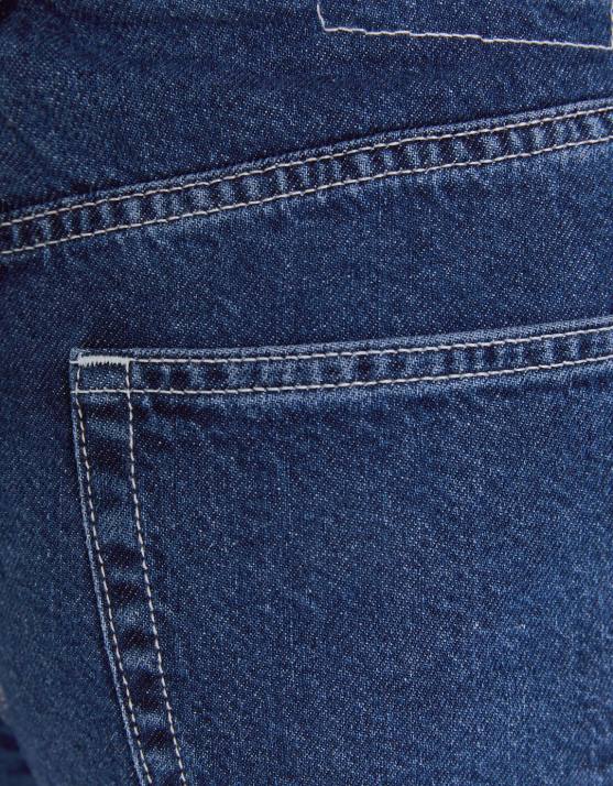 Blau Bershka Frauen Mom-Fit-Jeansshorts H00J1684