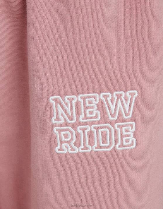 Rosa Bershka Frauen Plüsch-Baumwollshorts H00J1730