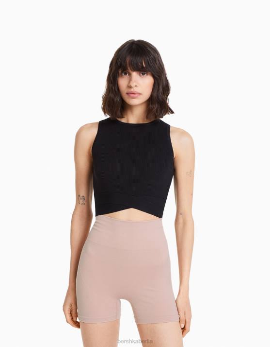 Rosa Bershka Frauen nahtlose Push-up-Radhose H00J1463