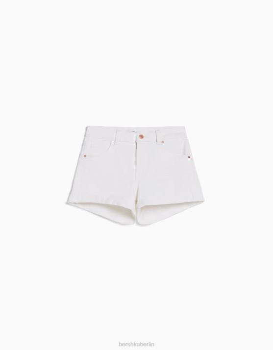 Weiss Bershka Frauen Krempel-Jeansshorts H00J1727
