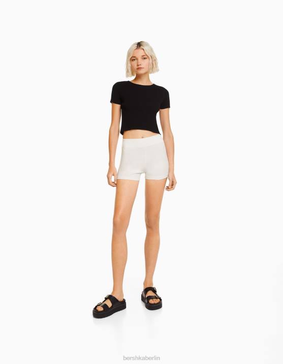 Weiss Bershka Frauen kurze Shorts H00J1704