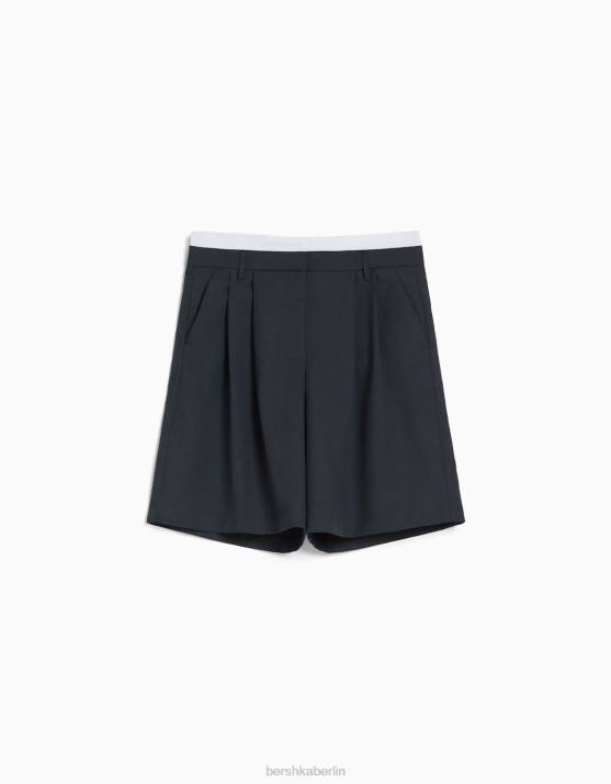 dunkelgrau Bershka Frauen maßgeschneiderte Bermudashorts H00J1686