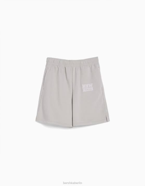 grau Bershka Frauen Plüsch-Baumwollshorts H00J1729