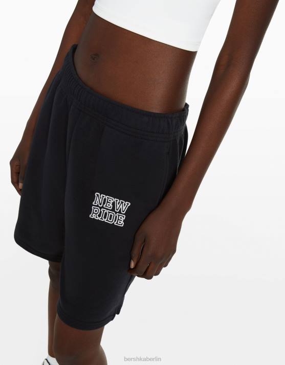 grau Bershka Frauen Plüsch-Baumwollshorts H00J1731