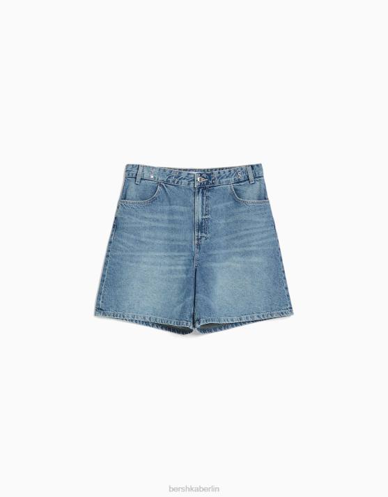 hellblau Bershka Frauen Mehrweg-Bermudashorts aus Denim H00J1675