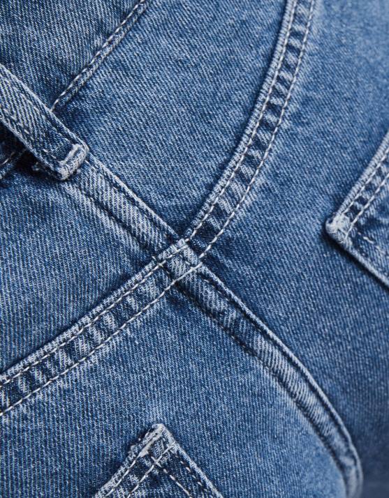 Blau Bershka Frauen Gerade geschnittene Cargo-Jeans H00J1351