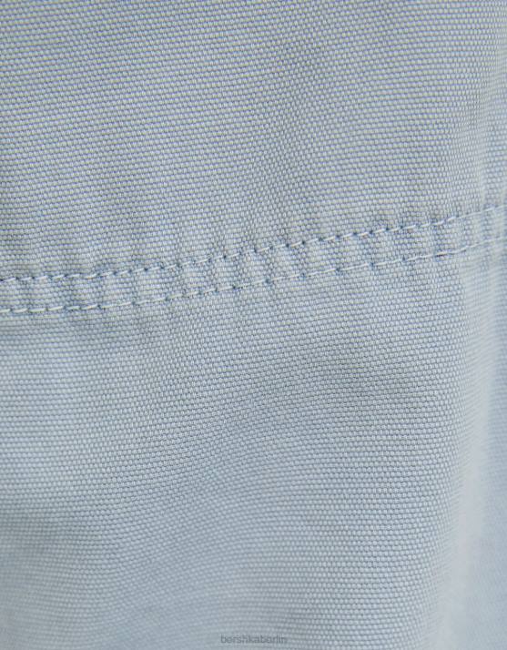 Blau Bershka Frauen Lässige Zimmermannshose aus Canvas H00J1318