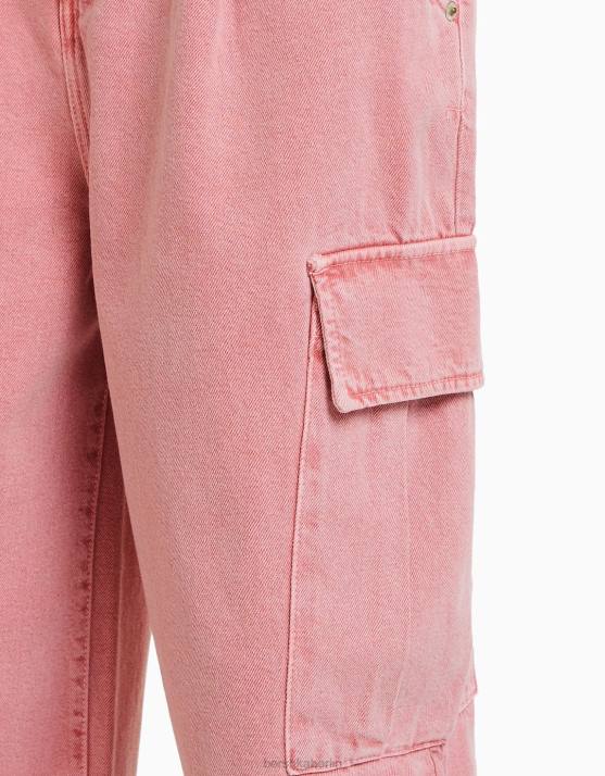 Rosa Bershka Frauen Cargohose mit Ballon-Passform H00J1360