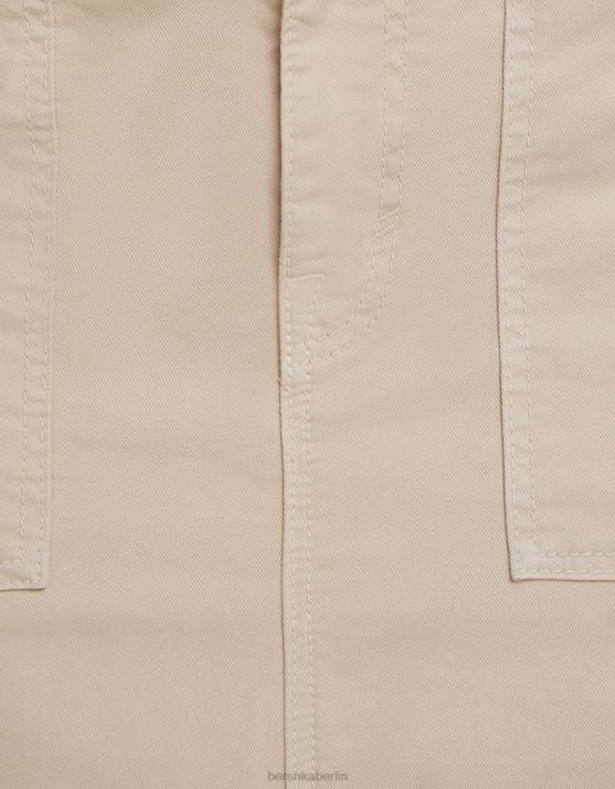Sand Bershka Frauen Carpenter-Maxirock aus Baumwolle H00J1373
