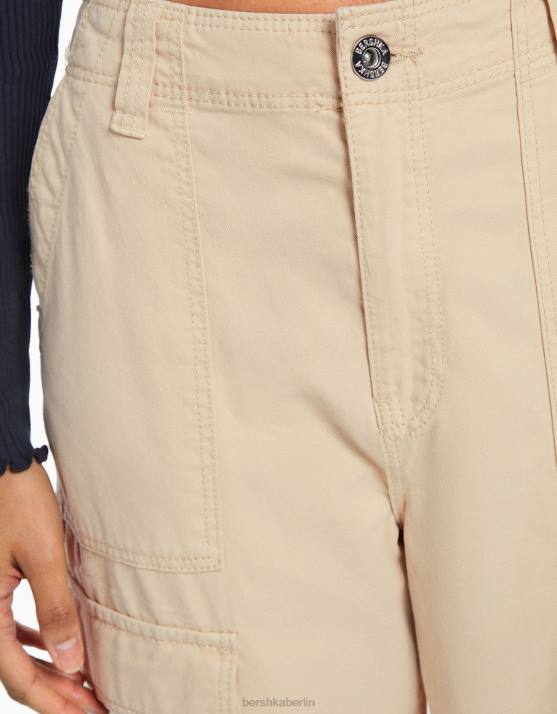 Sand Bershka Frauen Gerade geschnittene Cargohose H00J1305