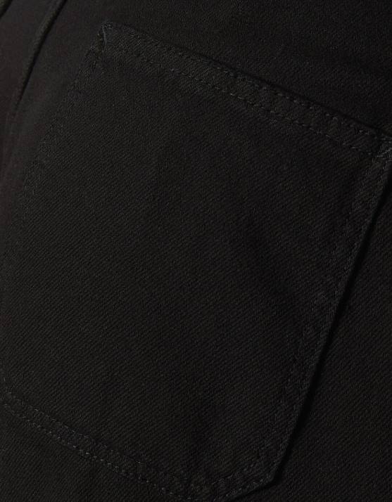 Schwarz Bershka Frauen Cargo-Jeans mit weitem Bein H00J1342