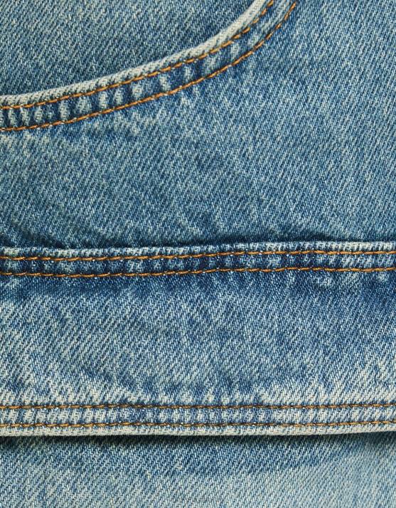 blau verwaschen Bershka Frauen Denim-Cargo-Shorts H00J1393