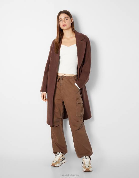 braun Bershka Frauen Cargo-Fallschirmjeans H00J1388