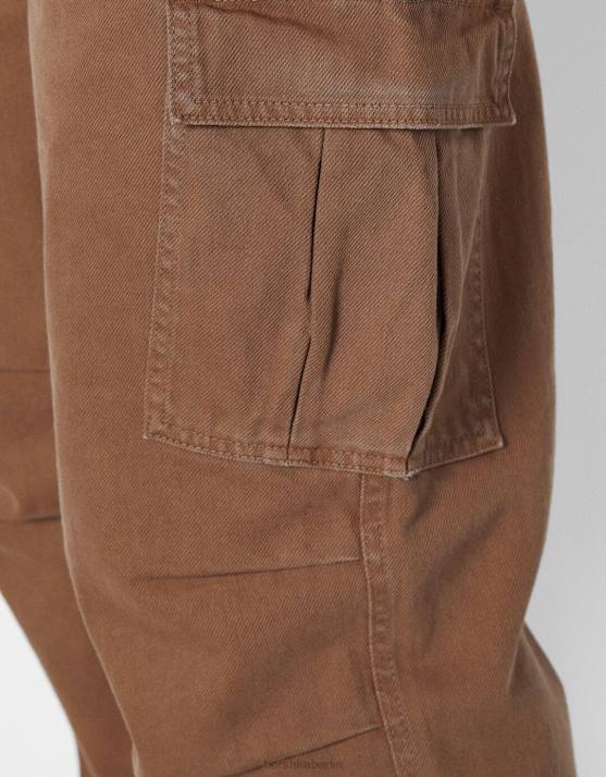 braun Bershka Frauen Cargo-Fallschirmjeans H00J1388