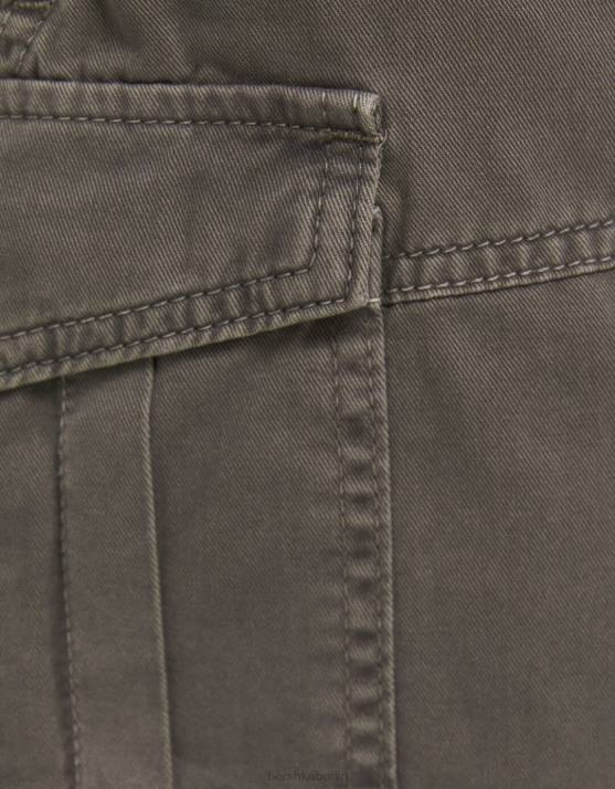 dunkelgrau Bershka Frauen Cargo-Minirock aus Baumwolle H00J1369
