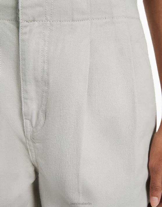 grau Bershka Frauen Low-Rise-Cargo-Jeans H00J1371