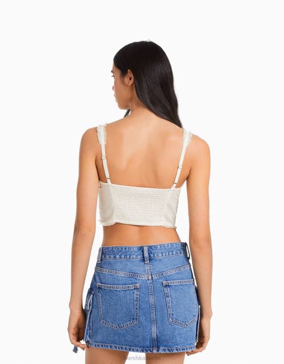 hellblau Bershka Frauen Denim-Mini-Cargo-Rock H00J1365