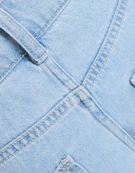 hellblau Bershka Frauen Gerade geschnittene Cargo-Jeans H00J1350