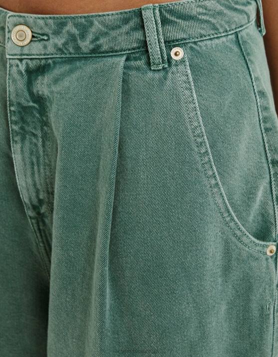 khaki Bershka Frauen Cargohose mit Ballon-Passform H00J1358