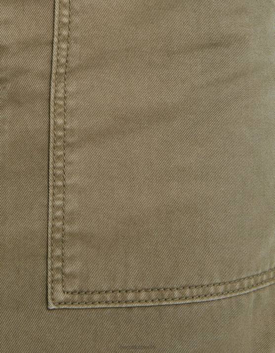 khaki Bershka Frauen Carpenter-Midirock aus Baumwolle H00J1372