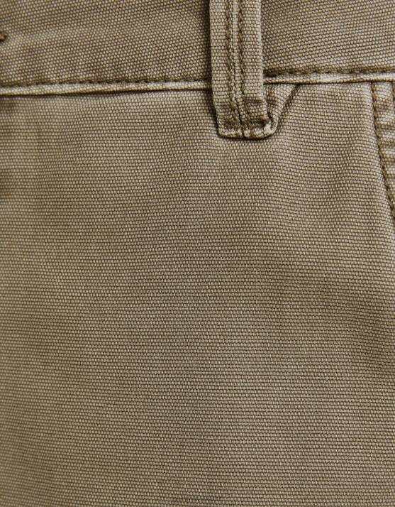 khaki Bershka Frauen Lässige Zimmermannshose aus Canvas H00J1320