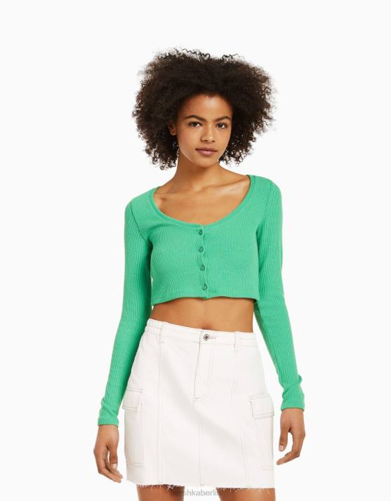 nicht-gerade weiss Bershka Frauen Denim-Mini-Cargo-Rock H00J1400