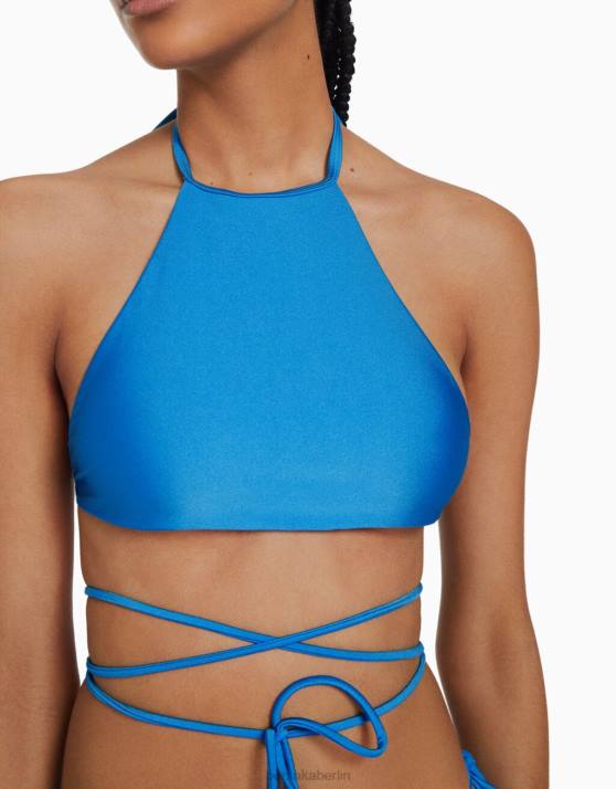 Blau Bershka Frauen Surfer-Bikinioberteil H00J1810