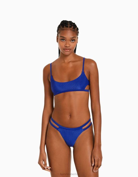 Blau Bershka Frauen sportliche Bikinihose H00J1768