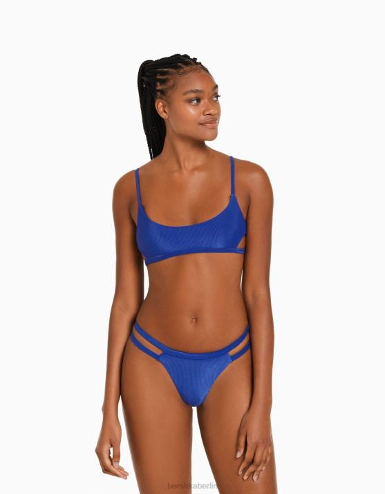 Blau Bershka Frauen sportliches Bikinioberteil H00J1766