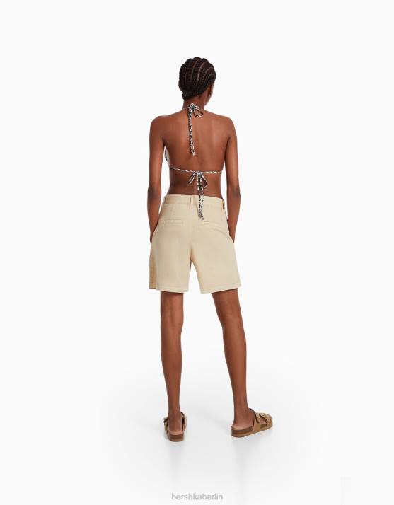 Creme Bershka Frauen Bikinioberteil mit Zebramuster H00J1885