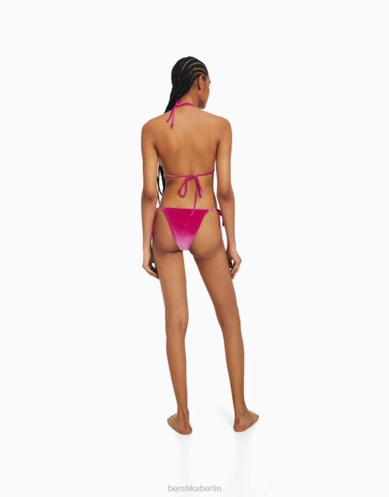 Fuchsie Bershka Frauen Bikinioberteil aus Samt H00J1782