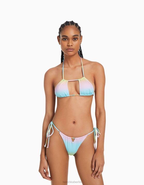 Gelb Bershka Frauen Ombre-Bikinihose mit Perlendetail H00J1815