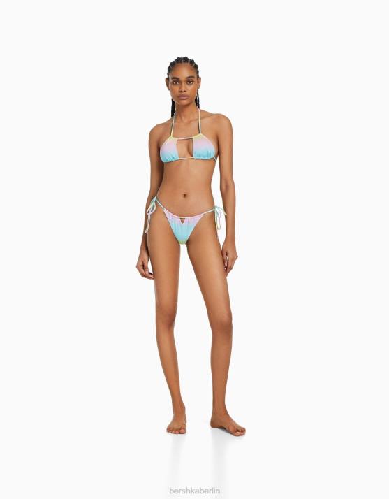 Gelb Bershka Frauen Ombre-Bikinihose mit Perlendetail H00J1815