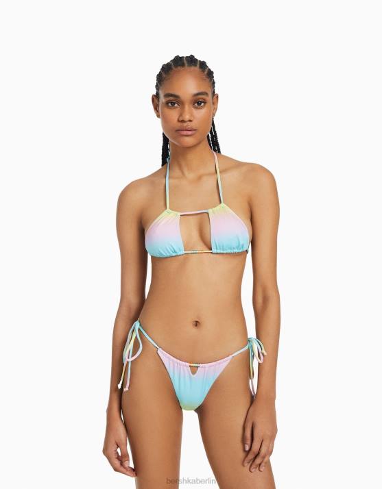 Gelb Bershka Frauen Ombre-Bikinioberteil mit Perlendetail H00J1813