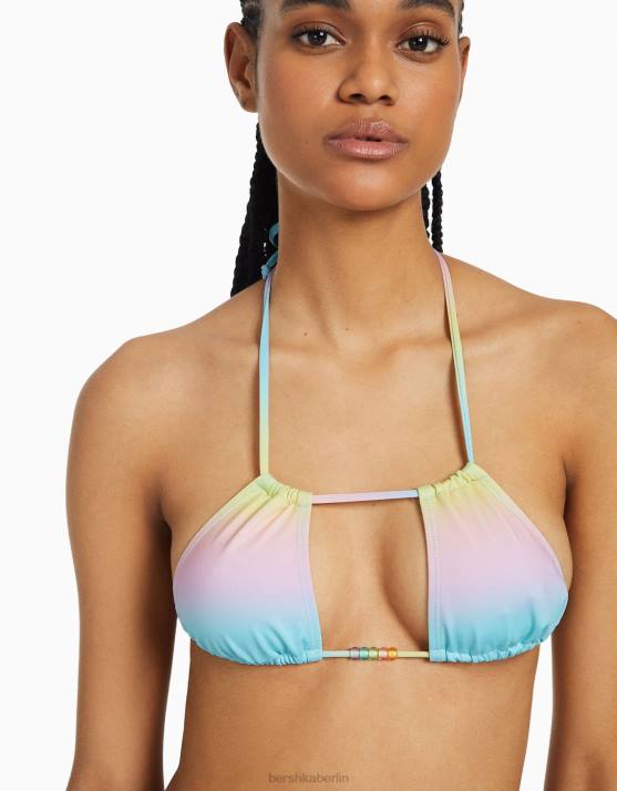 Gelb Bershka Frauen Ombre-Bikinioberteil mit Perlendetail H00J1813