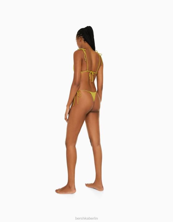 Grün Bershka Frauen Breites, geripptes Bikinioberteil H00J1804