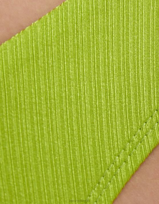Grün Bershka Frauen Glänzendes Bügel-Bikinioberteil H00J1822