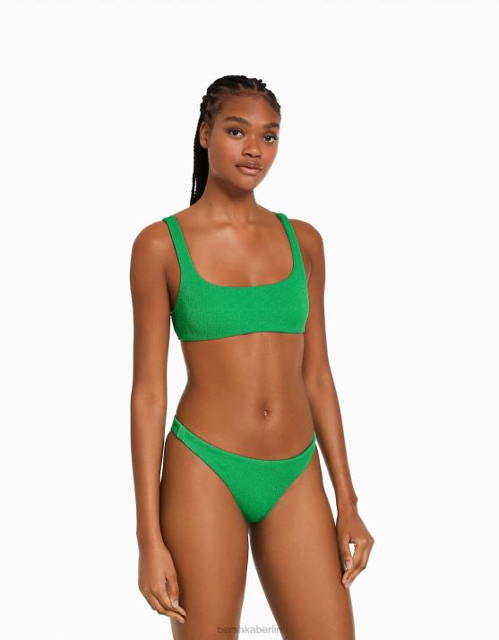 Grün Bershka Frauen Strukturierte Bikinihose H00J1788