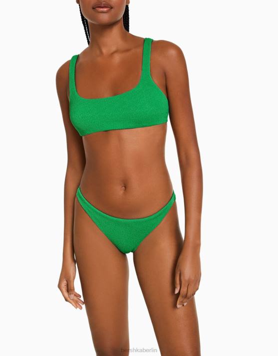 Grün Bershka Frauen Strukturierte Bikinihose H00J1788