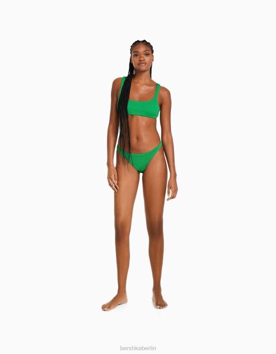 Grün Bershka Frauen Strukturierte Bikinihose H00J1788