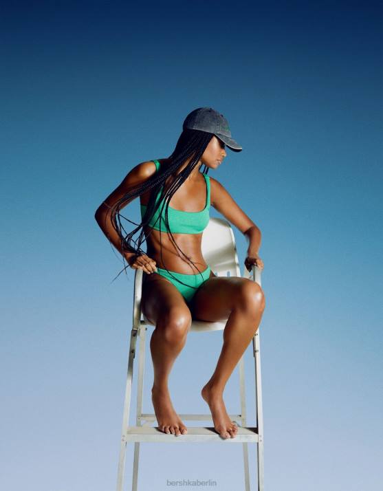 Grün Bershka Frauen Strukturiertes Bikinioberteil H00J1786